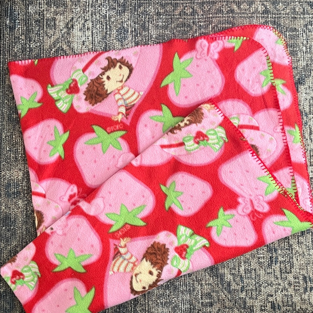 Strawberry Shortcake Red and Pink Blanket